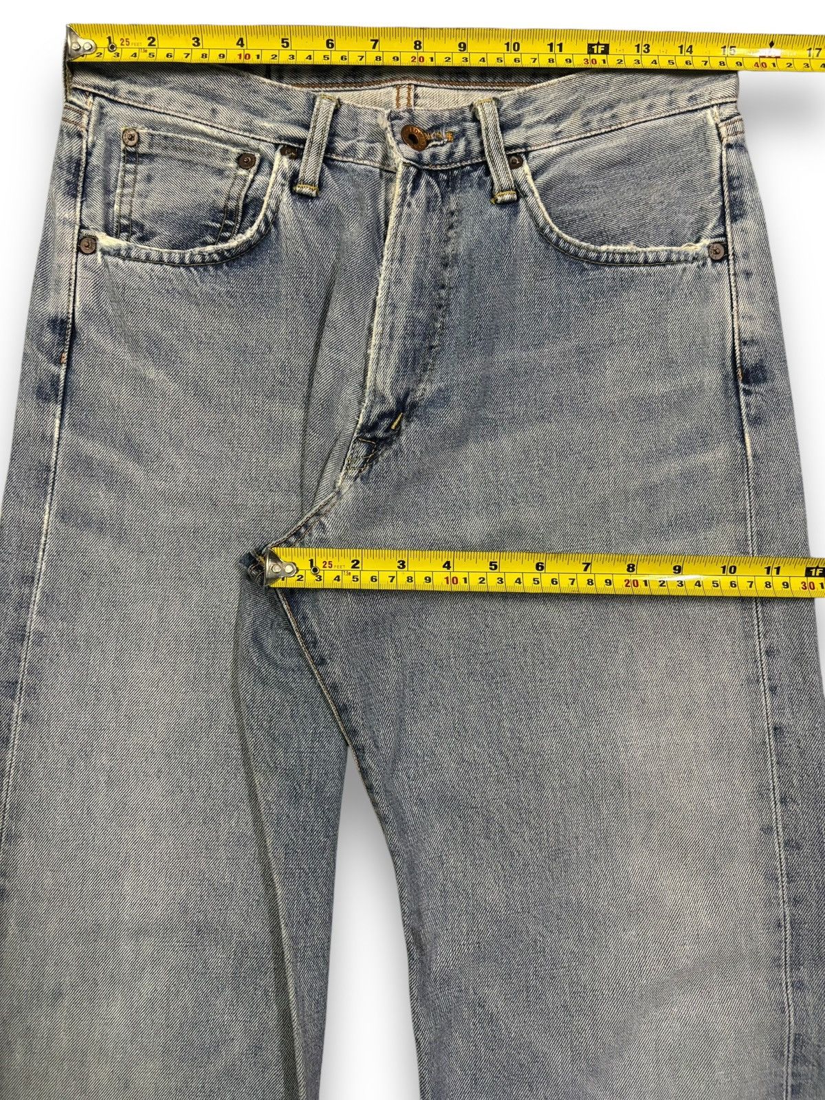 Edwin Vintage Edwin 505X Selvedge Blue Washed Straight Leg Jeans Size US 30 / EU 46 - 17 Thumbnail