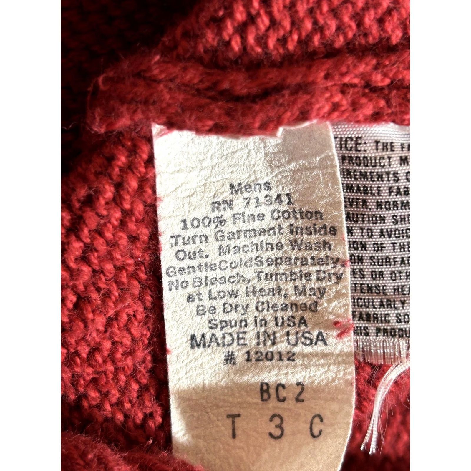 Vintage VINTAGE L.L.Bean Sweater Mens LT Large Tall Red Cotton Knit Crewneck pullover USA Size US L / EU 52-54 / 3 - 7 Thumbnail