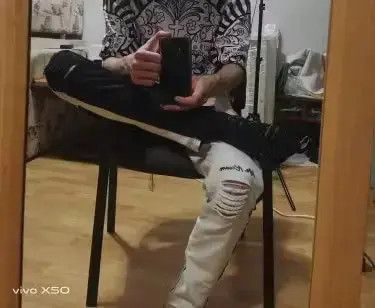 American Edition × Jean Men Stylish Ripped Jeans Pants Biker Skinny Slim Size US 33 - 2 Thumbnail