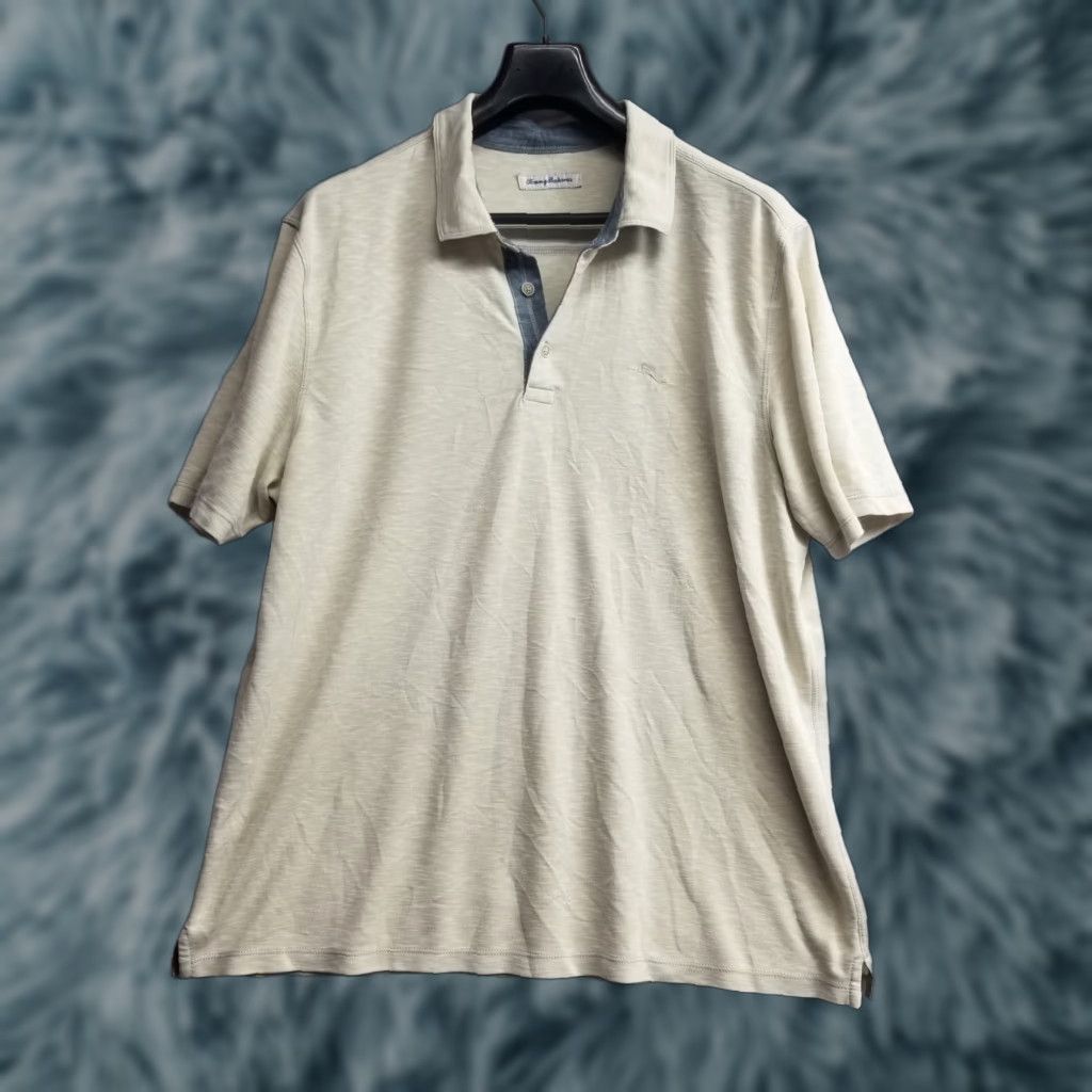 Tommy Bahama Tommy Bahama Polo Shirt Men XXL Beige Short Sleeve Collared Beach Relaxed Cotton Silk Casual Shirt Size US XXL / EU 58 / 5 - 1 Thumbnail