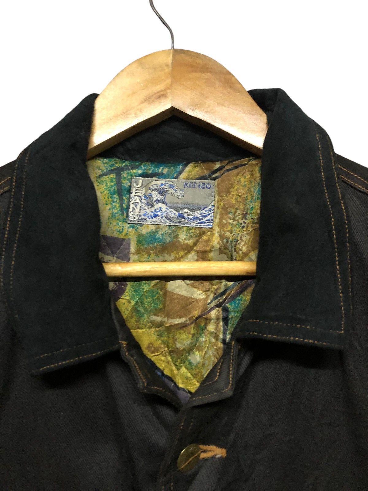 Kenzo × Vintage Vtg🔥Luxury Kenzo Jeans Black Trucker Denim Jacket Size US L / EU 52-54 / 3 - 4 Thumbnail