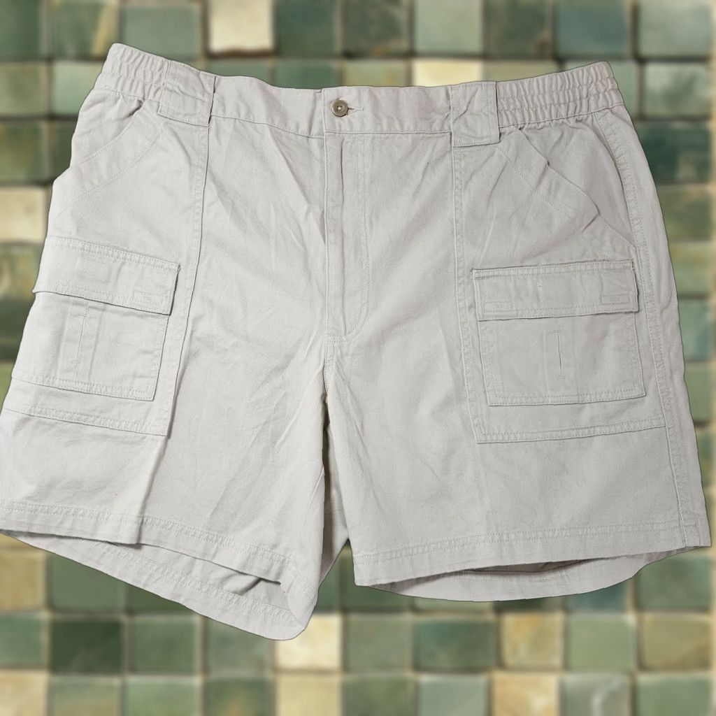 Vintage Natural Issue Shorts Mens 40 Stone Beige Cotton Cargo 7" Inseam Chinos Outdoor Golf Slim Regular Waist 40 Size US 40 / EU 56 - 1 Thumbnail