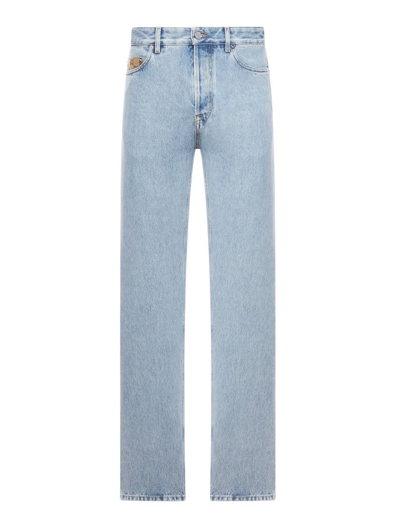 Gucci DÉLAVÉ DENIM TROUSERS WITH GG INSERT Size US 33 - 1 Thumbnail