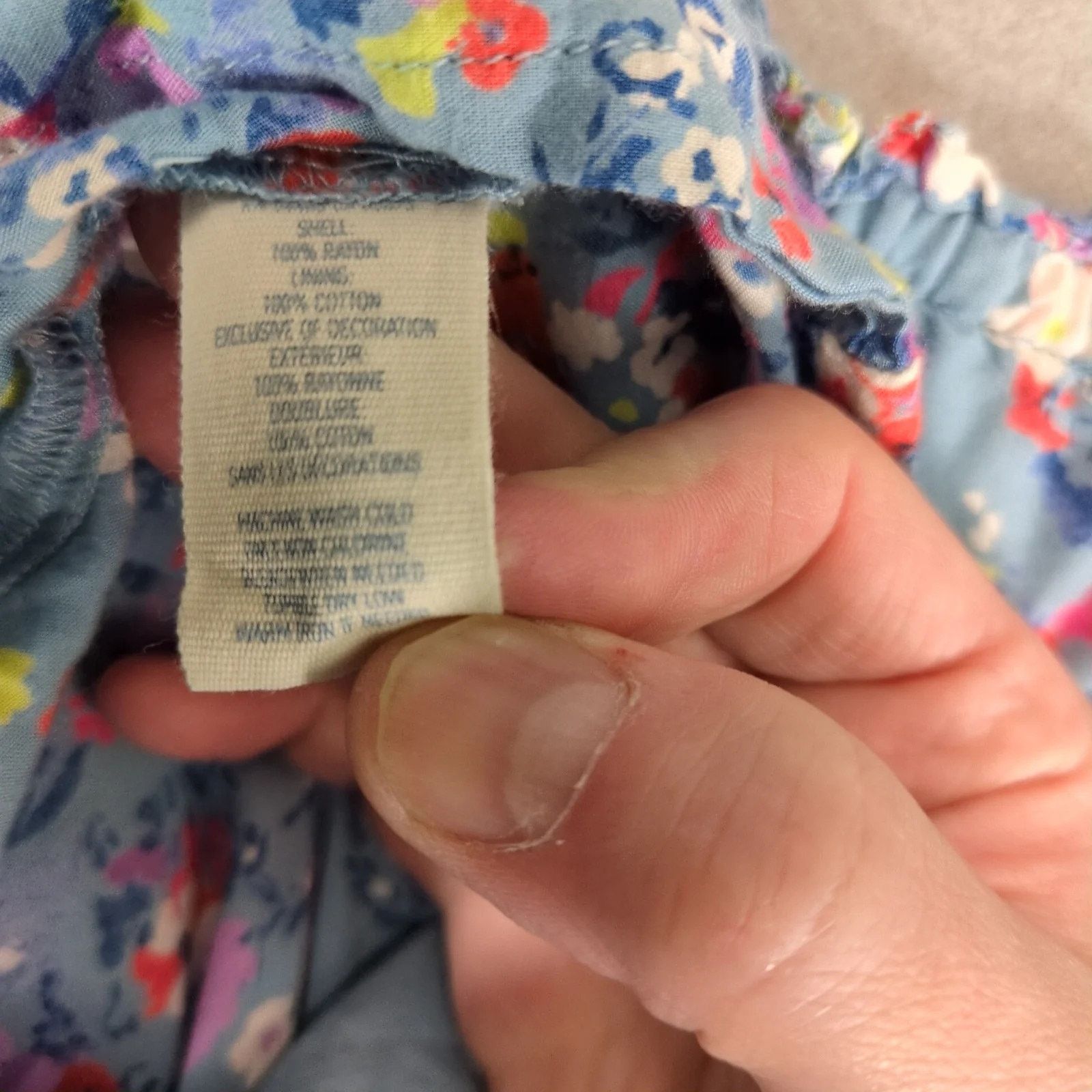 Other Aerie Blue Floral Babydoll Mini Dress L Pockets Drawstring Size L / US 10 / IT 46 - 4 Thumbnail