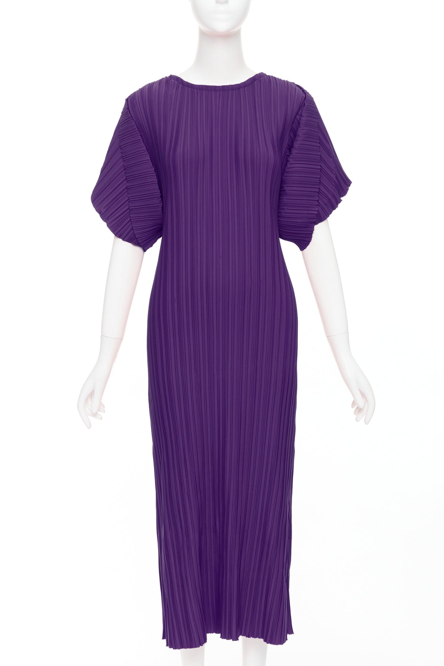 Other BAMBAH Beach purple plisse puff half sleeve crew neck midi dress Size M / US 6-8 / IT 42-44 - 1 Thumbnail