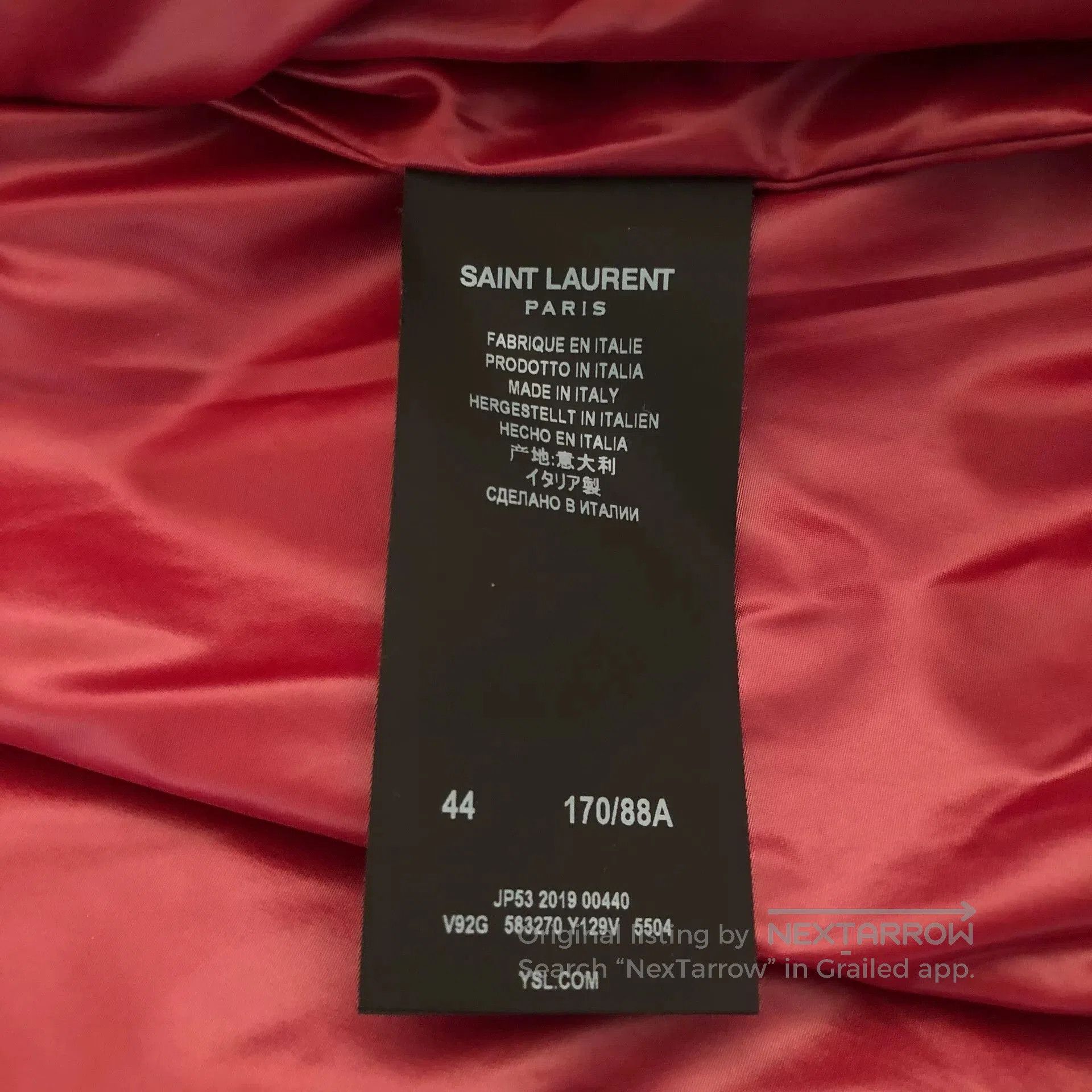 Saint Laurent Paris Saint Laurent SLP Burgundy Baseball Jacket. Size US S / EU 44-46 / 1 - 4 Thumbnail