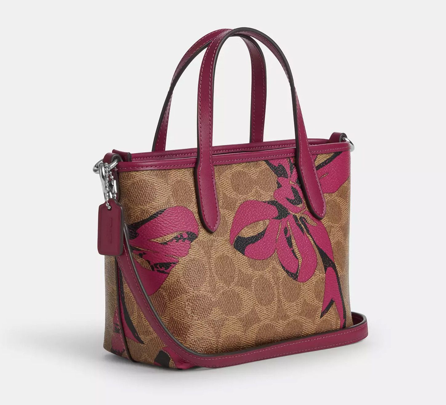 Coach City Mini Tote Bag In Signature Canvas With Bow Print CY736 Size ONE SIZE - 9 Thumbnail