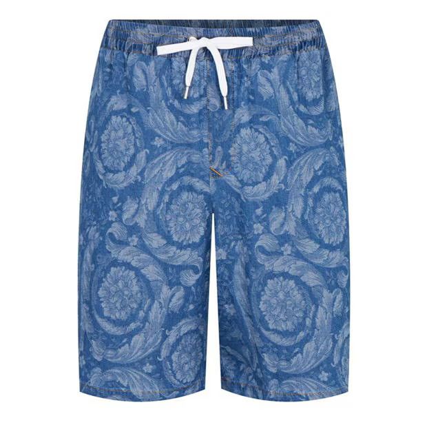Versace o1g2r1mq0824 Drawstring Baroque Short in Blue Size US 34 / EU 50 - 1 Thumbnail