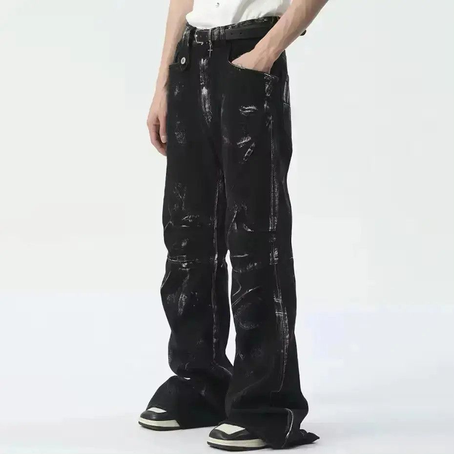 Japanese Brand Design Straight Baggy Printed Jeans Pants y2k Size US 34 / EU 50 - 1 Thumbnail