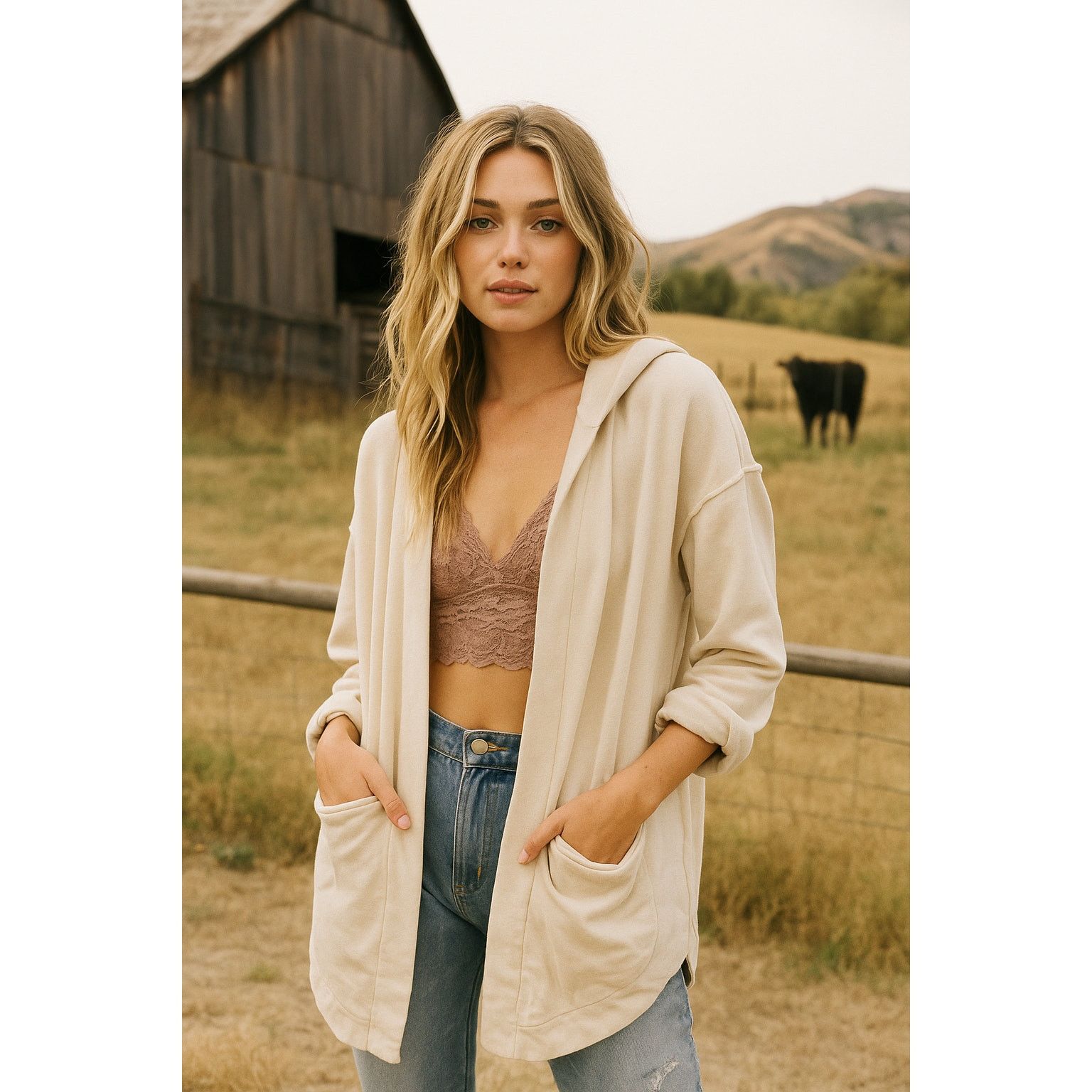 Free People Free People Beach Terry Cloth Hooded Waterfall Cardigan S Size S / US 4 / IT 40 - 1 Thumbnail
