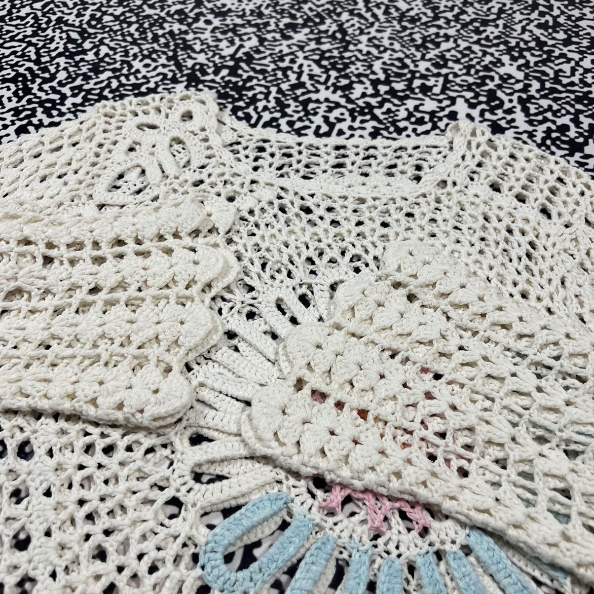 Vintage Vintage Y2K Mesh Knitted Sweater Japanese Flower Style Size M / US 6-8 / IT 42-44 - 10 Thumbnail