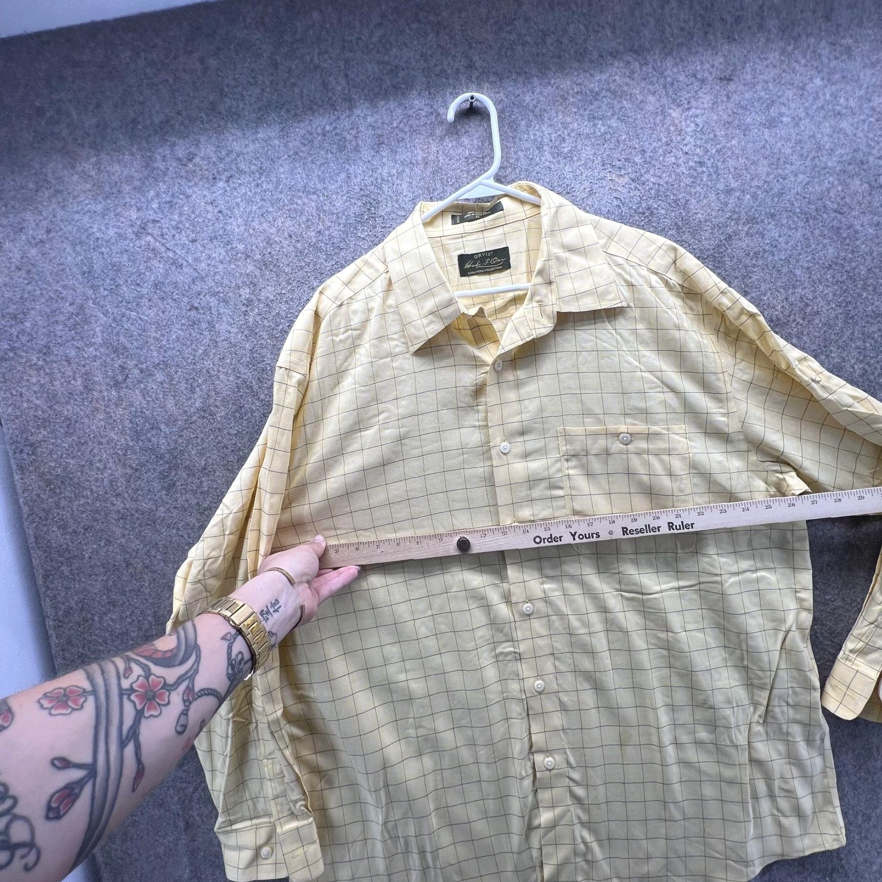 Orvis Orvis Shirt Mens XL Yellow Check Long Sleeve Button Front Cotton Outdoor Casual Size US XL / EU 56 / 4 - 3 Thumbnail