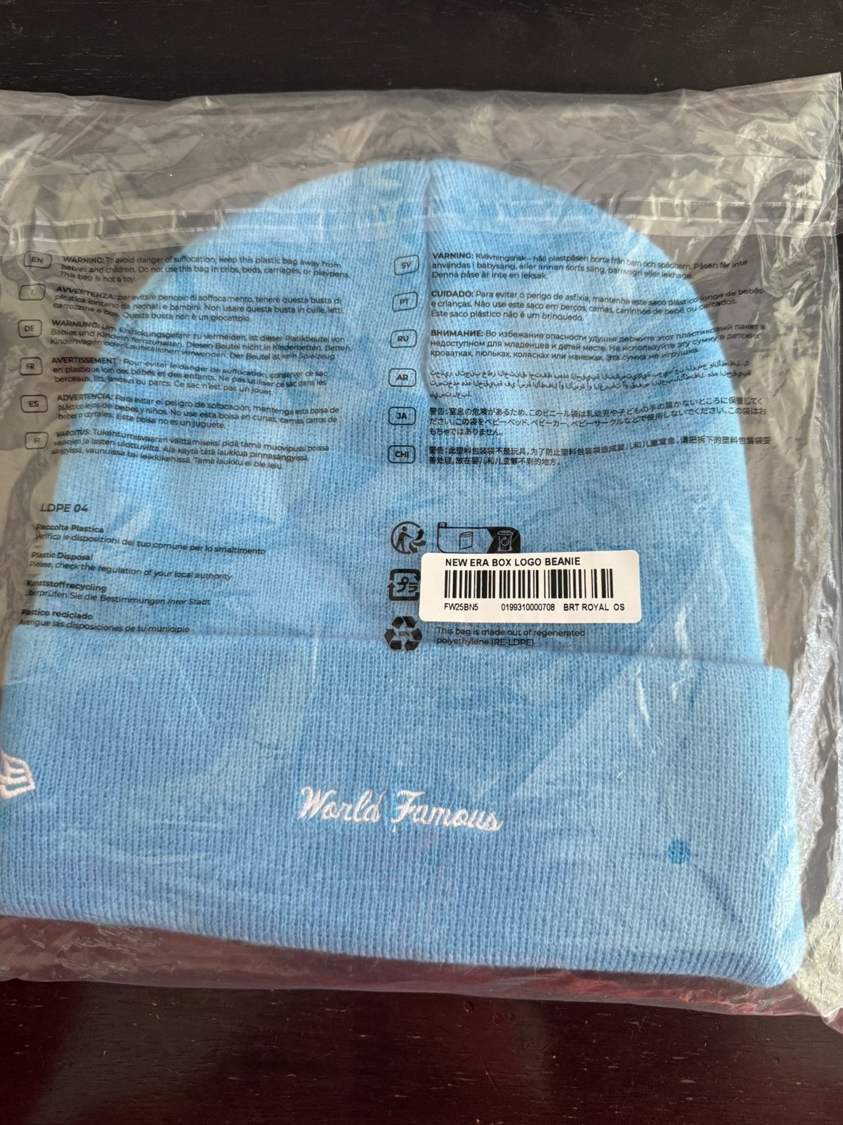 New Era × Supreme Supreme x New Era Box Logo Beanie Cyan Size ONE SIZE - 4 Thumbnail