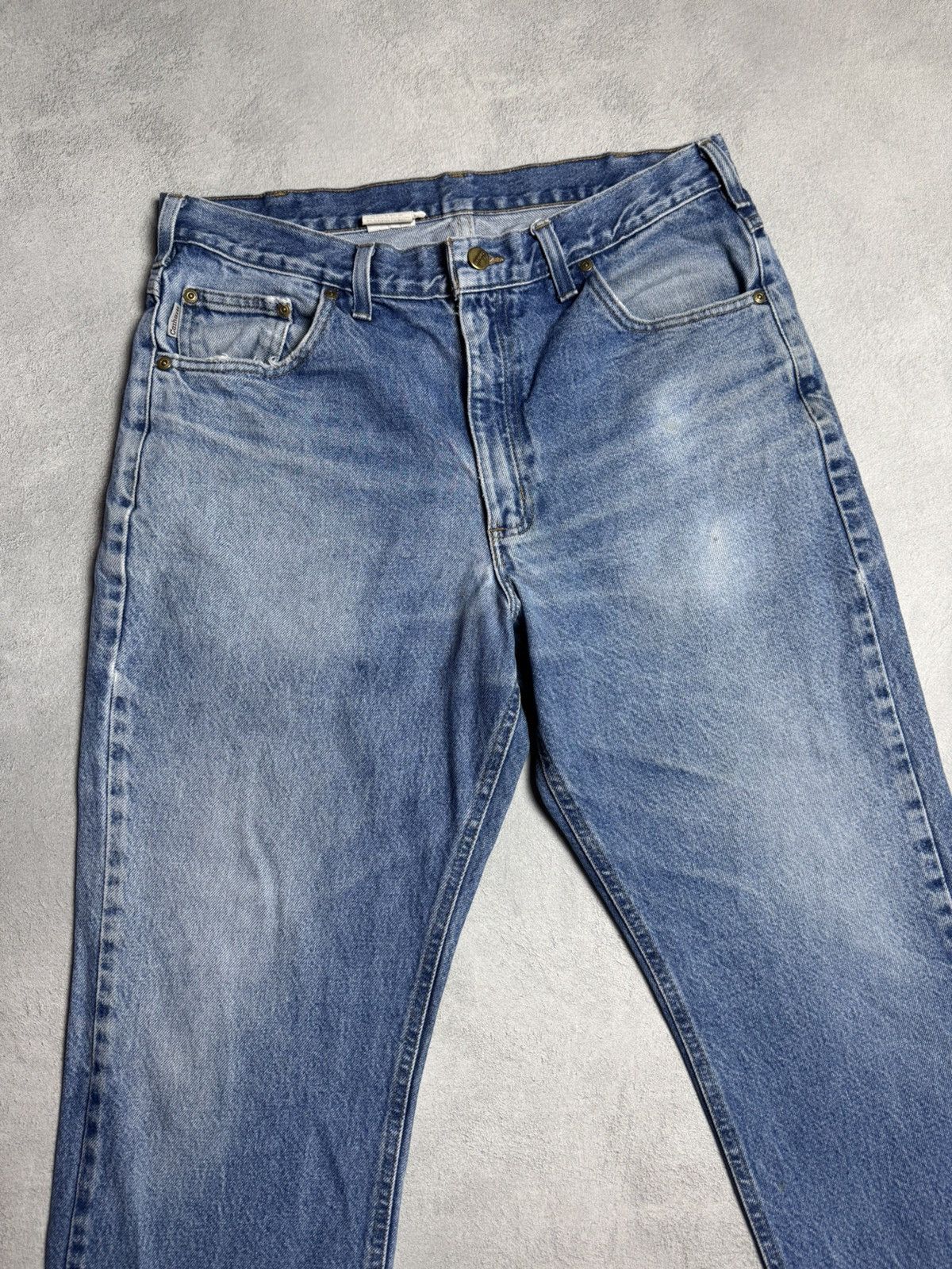 Carhartt 1990s Carhartt B 18 DST Vintage Straight Denim Jeans Size US 36 / EU 52 - 8 Thumbnail
