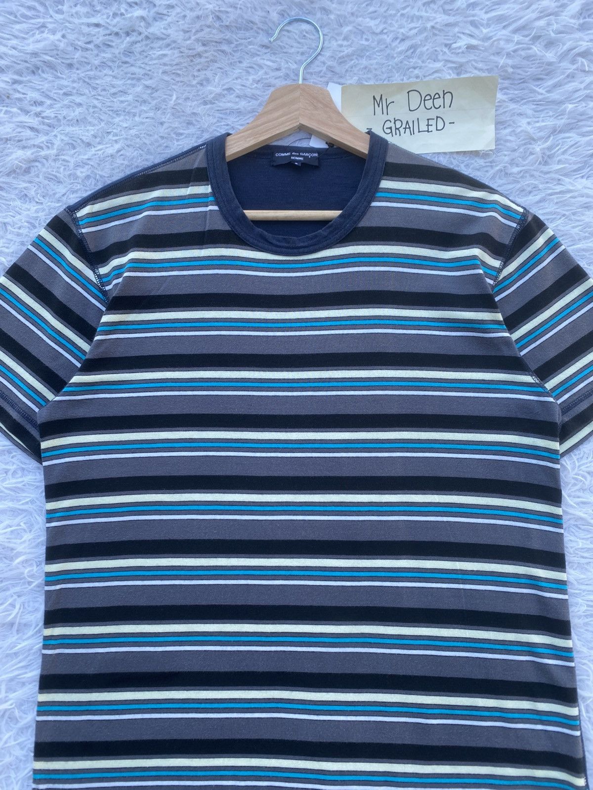 Comme des Garcons Homme Rare AD2009 Comme Des Garcons Homme Stripes Tshirt Size US S / EU 44-46 / 1 - 5 Thumbnail