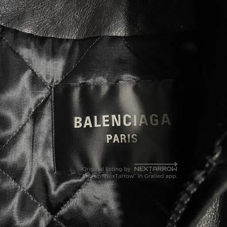 Balenciaga Balenciaga Police Uniform Leather Jacket with Shoulder Pad Size US L / EU 52-54 / 3 - 3 Thumbnail