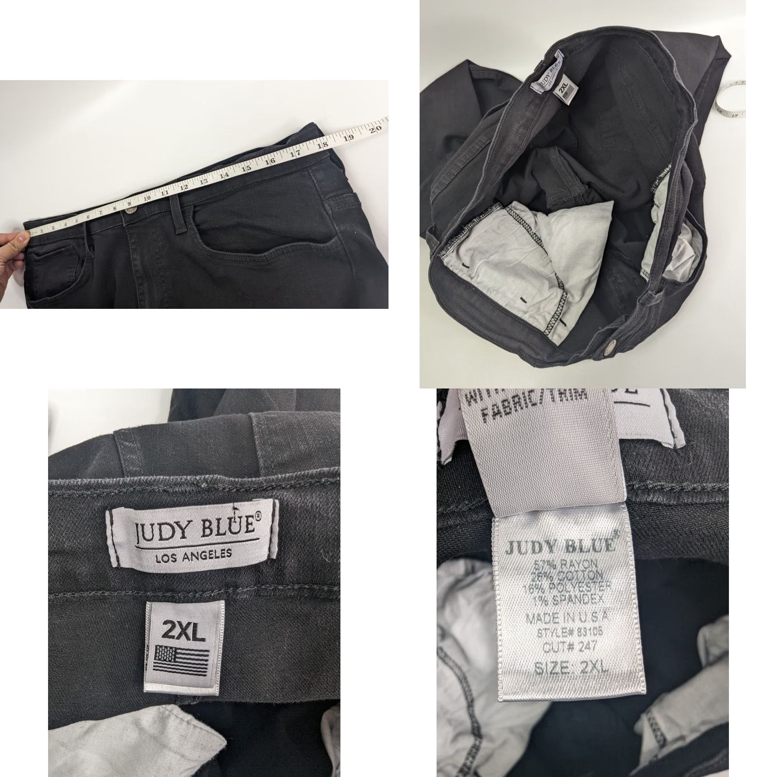 Vintage Judy Blue Jeans Skinny Black 2XL High Rise Stretch Denim 5-Pocket Slim Womens Size 40" / US 18 - 8 Thumbnail