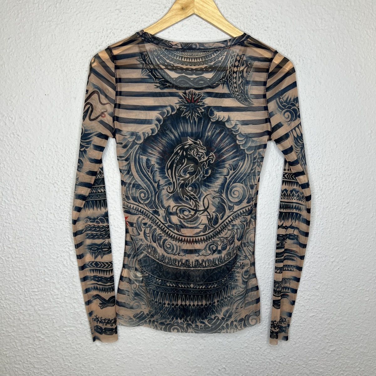 Jean Paul Gaultier Jean Paul Gaultier Mesh Top Tattoo Long Sleeve Blouse Multi Size M / US 6-8 / IT 42-44 - 7 Thumbnail