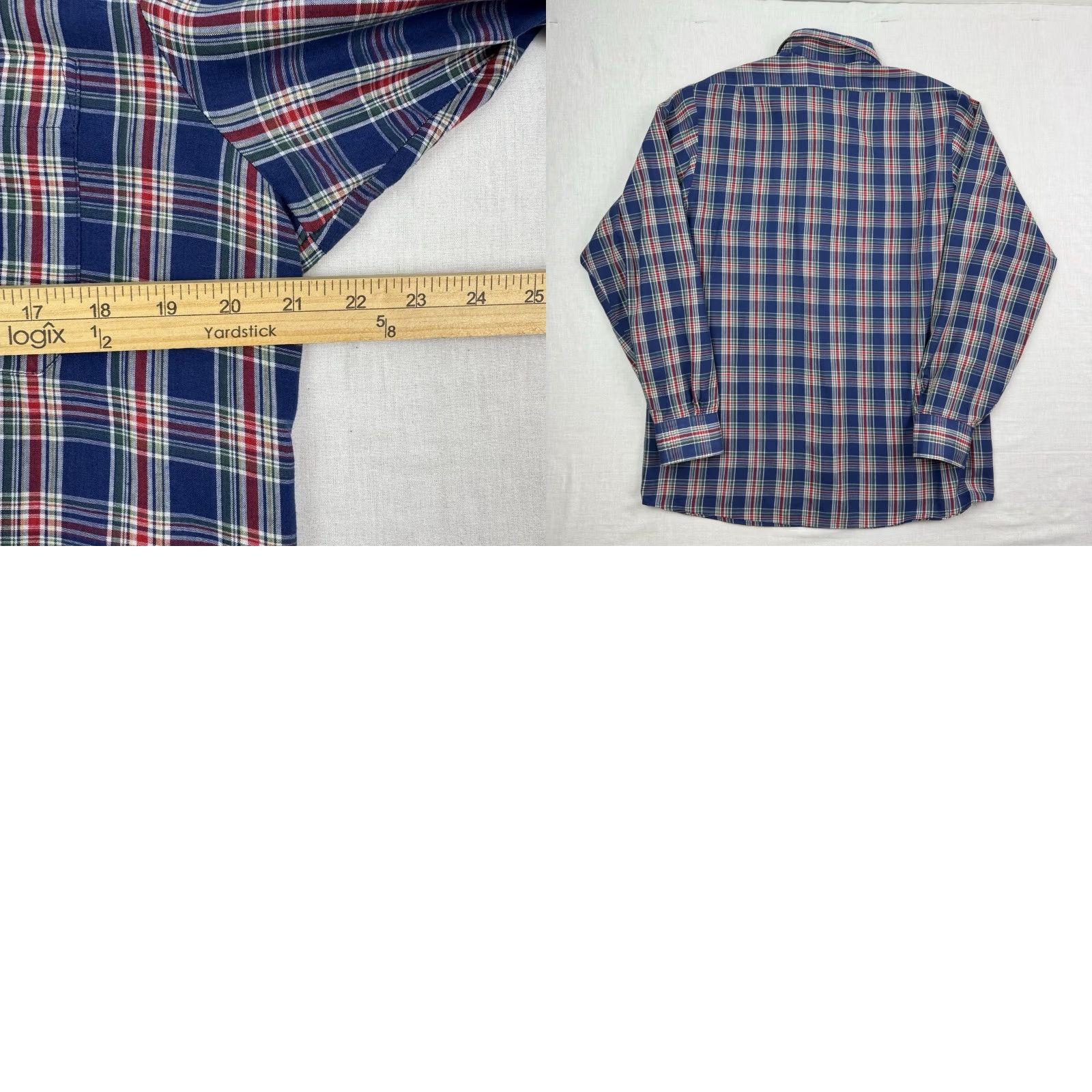 Levi's VINTAGE Levi's Button-Up Shirt Mens Large Blue Plaid 80s Formal Collared Long Sleeve Size US L / EU 52-54 / 3 - 8 Thumbnail
