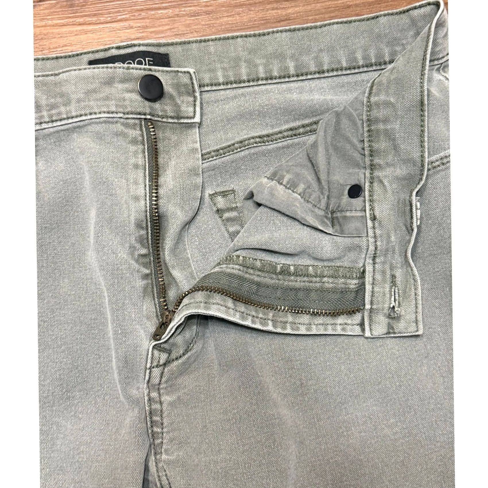 Vintage Proof Rover Pant Mens Olive Green Slim Straight Jeans 34x32 Size US 34 / EU 50 - 4 Thumbnail
