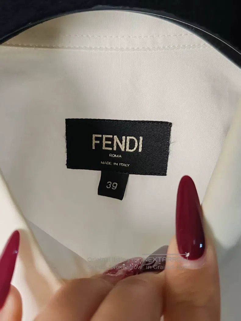 Fendi Fendi size 39 Relief Logo Shirt Size US XXS / EU 40 - 3 Thumbnail