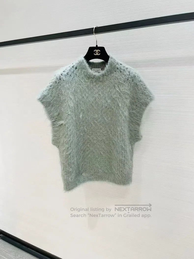 Brunello Cucinelli Brunello Cucinelli Lace-up woven mohair blended knitted sw Size M / US 6-8 / IT 42-44 - 1 Thumbnail
