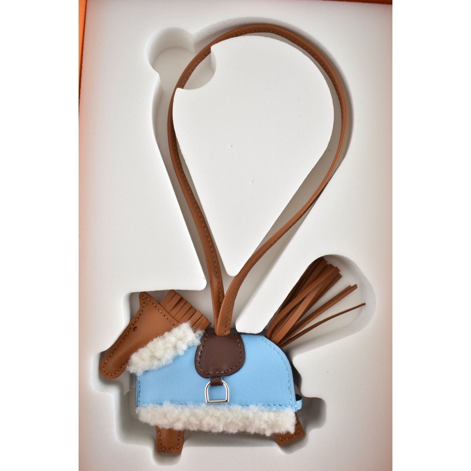 Hermes Hermes Horse Rodeo Robeo Plush Blue Celeste Milo Leather Size ONE SIZE - 6 Thumbnail