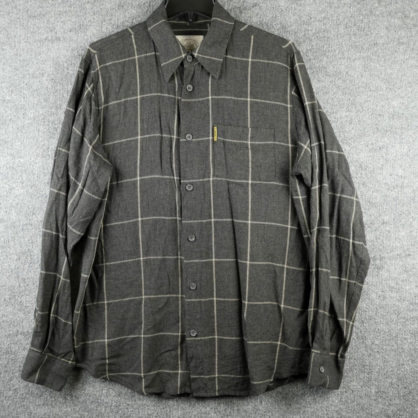 Vintage Armani Jeans Shirt Mens Large Gray Plaid Button Up Long Sleeve Viscose Italy Size US L / EU 52-54 / 3 - 2 Thumbnail