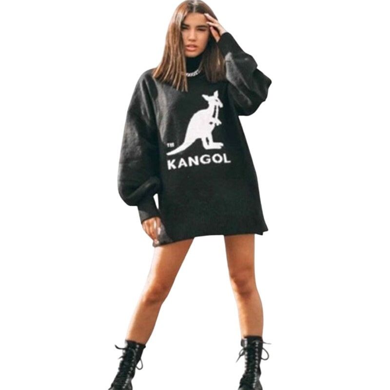 Kangol Kangol x H&M Black Oversized Mock Neck Logo Sweater XS Size XS / US 0-2 / IT 36-38 - 1 Thumbnail