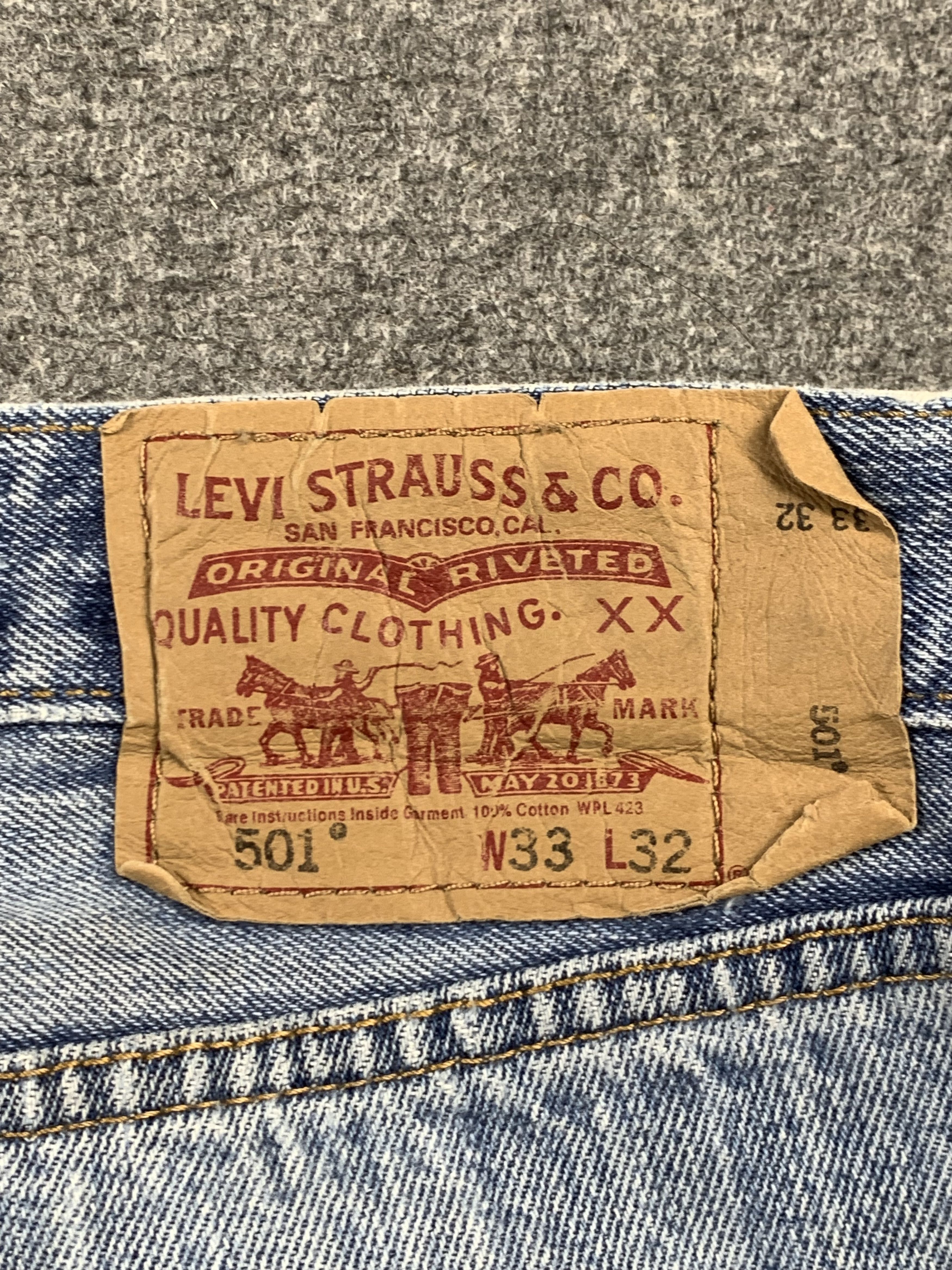 Levi's Vintage Levis 501 Faded Blue Jeans DP2197 Size US 33 - 3 Thumbnail