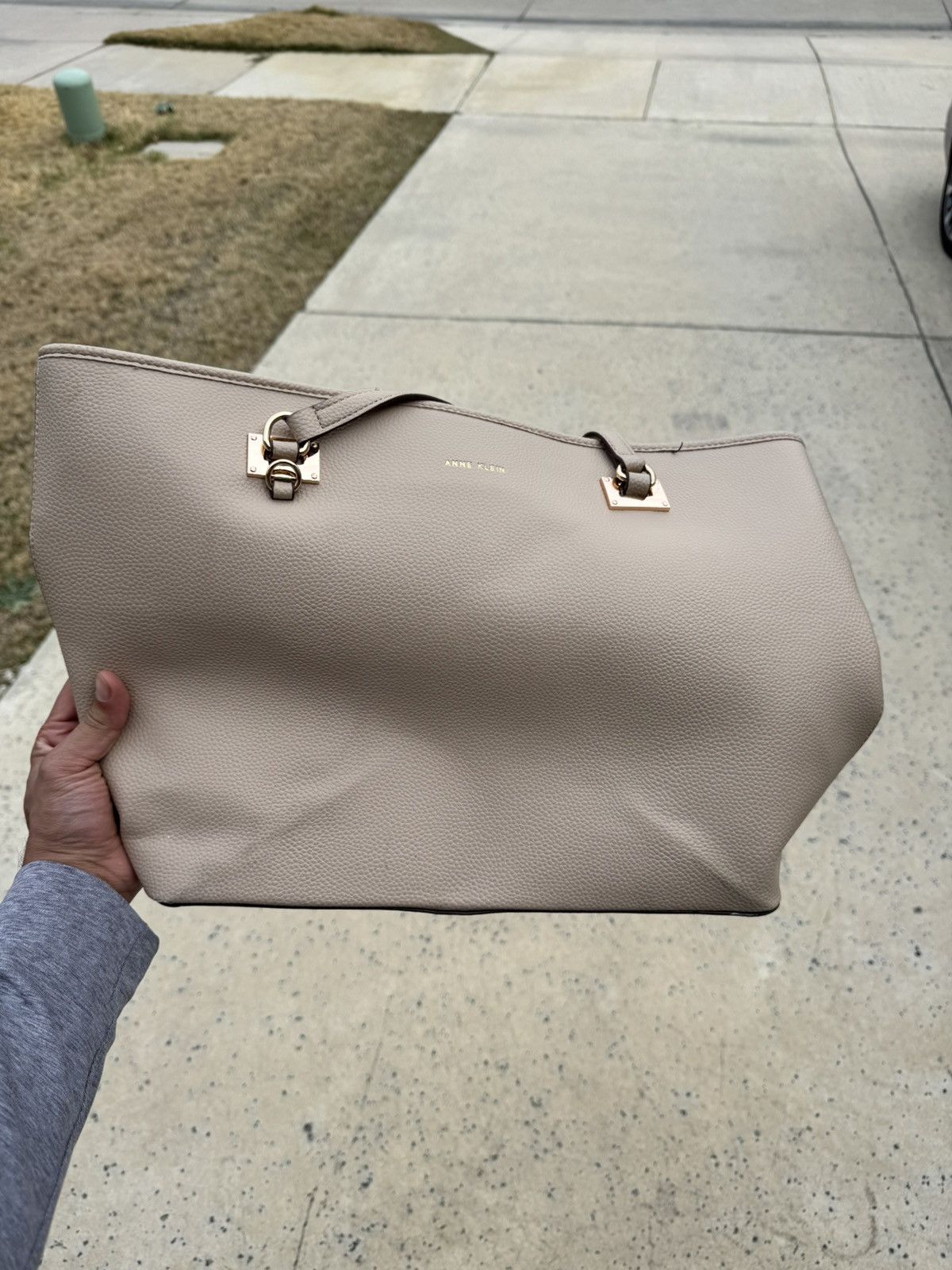 Anne Klein Anne Klein Large Tote Purse – Taupe/Beige Size ONE SIZE - 8 Thumbnail
