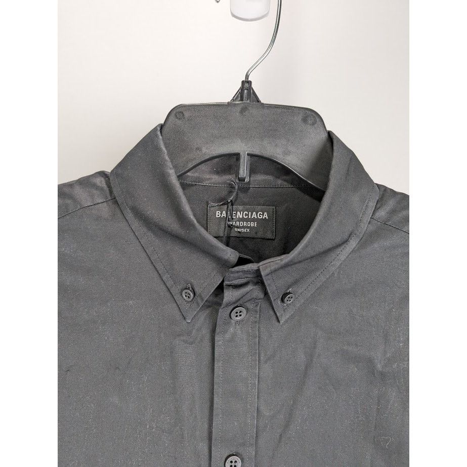Balenciaga o1rshd1 Dress Shirt in Black Size US XS / EU 42 / 0 - 4 Thumbnail