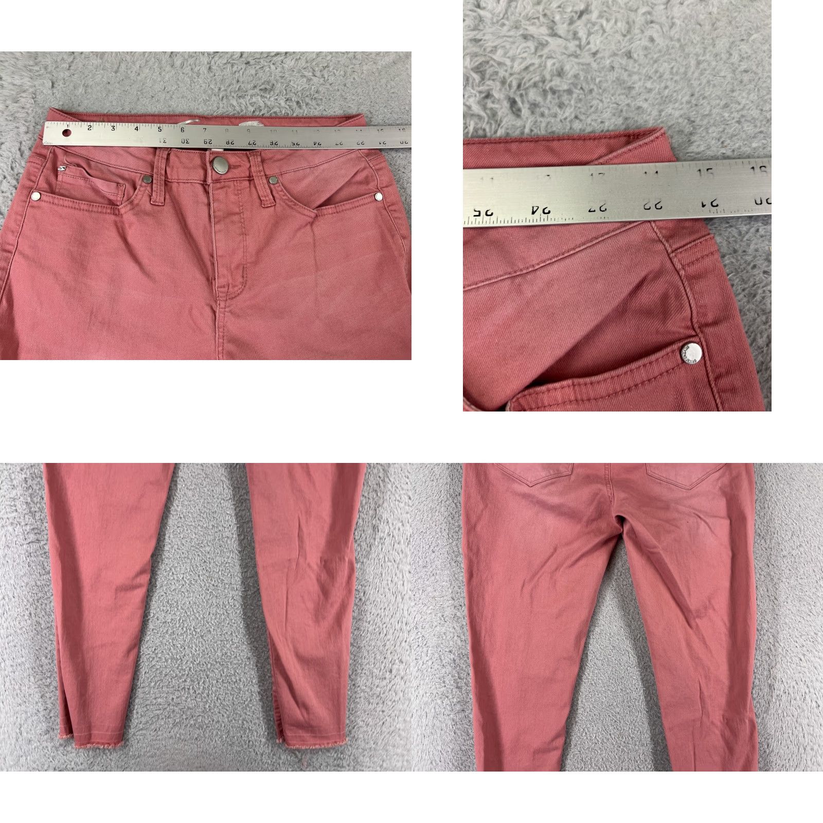 Vintage Seven7 Jeans Women Mid Rise Pink Denim 8 Regular Straight Tapered Cropped Cotton Stretch 5-Pocket Womens Jeans Size 30" / US 8 / IT 44 - 9 Thumbnail