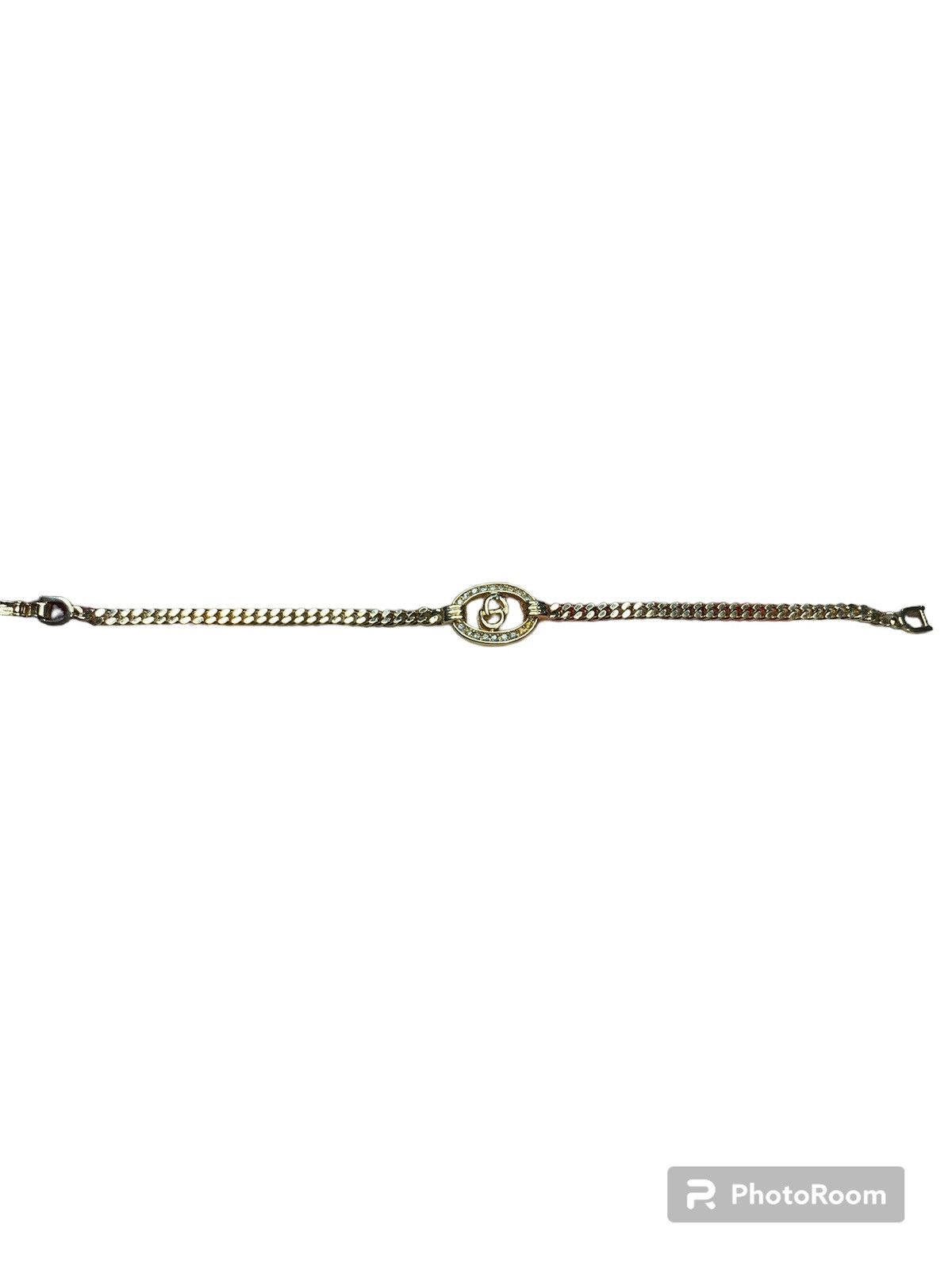 Christian Dior Monsieur × Dior Vintage Dior oval rhinestones gold bracket Size ONE SIZE - 2 Thumbnail