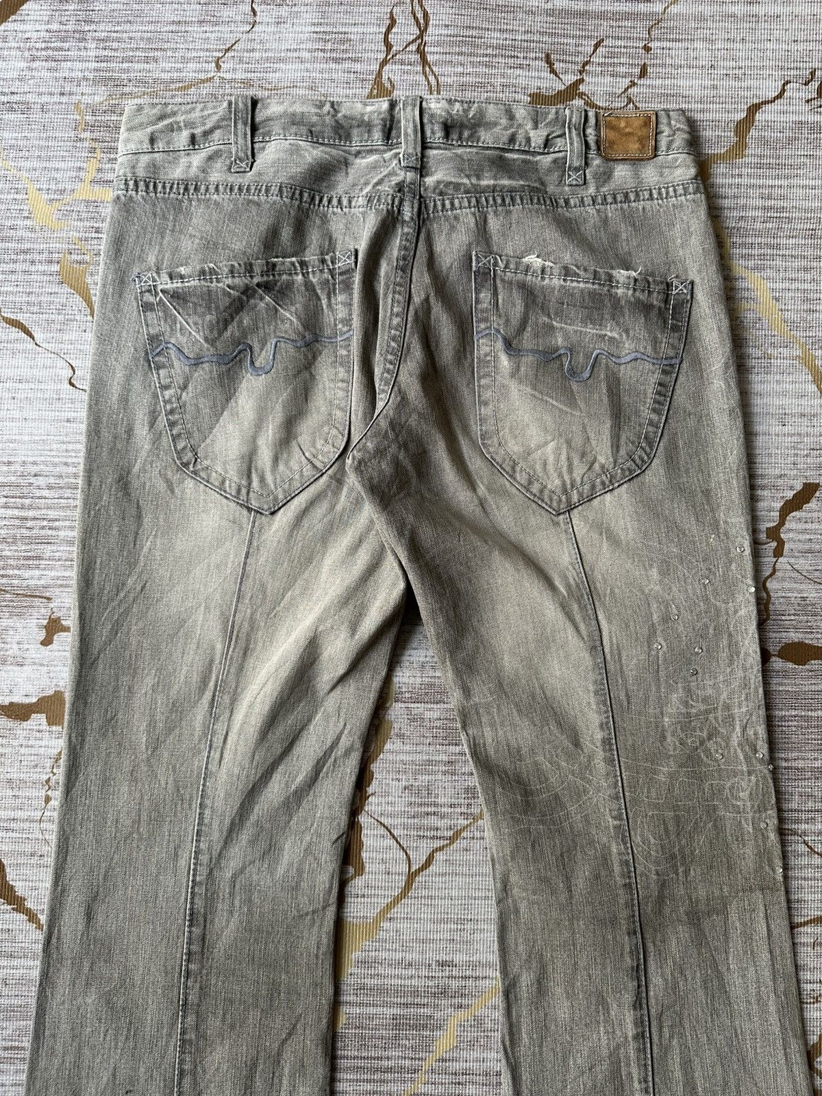 Japanese Brand FLARE London Denim Distressed Denim Size US 34 / EU 50 - 13 Thumbnail