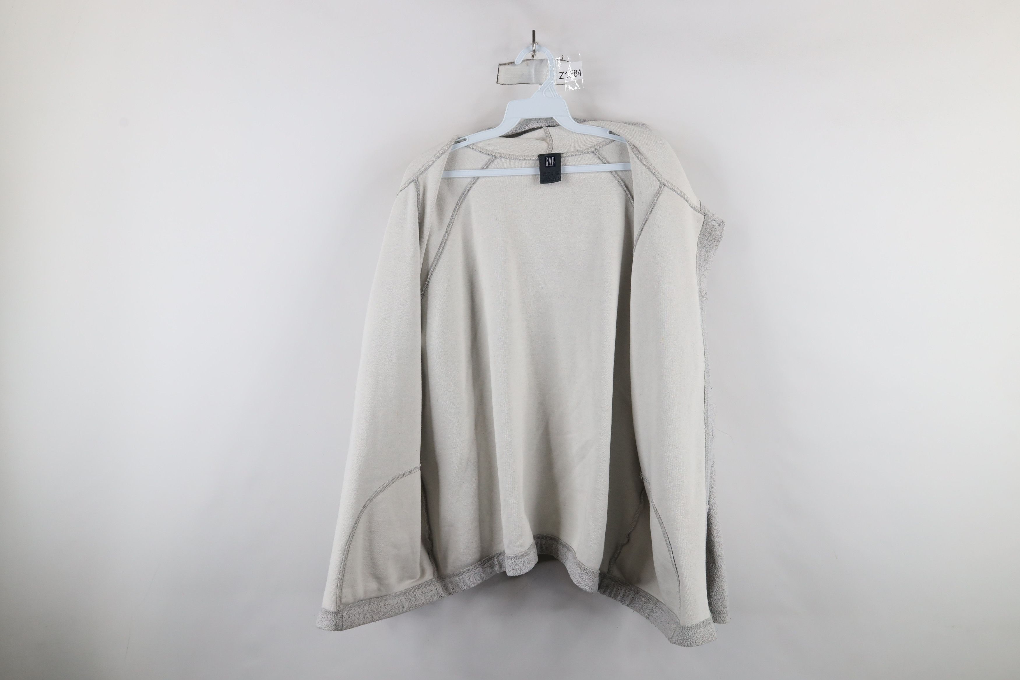 Gap × Vintage Vintage 90s Gap Full Button Hoodie Sweatshirt Gray USA Size US L / EU 52-54 / 3 - 11 Thumbnail