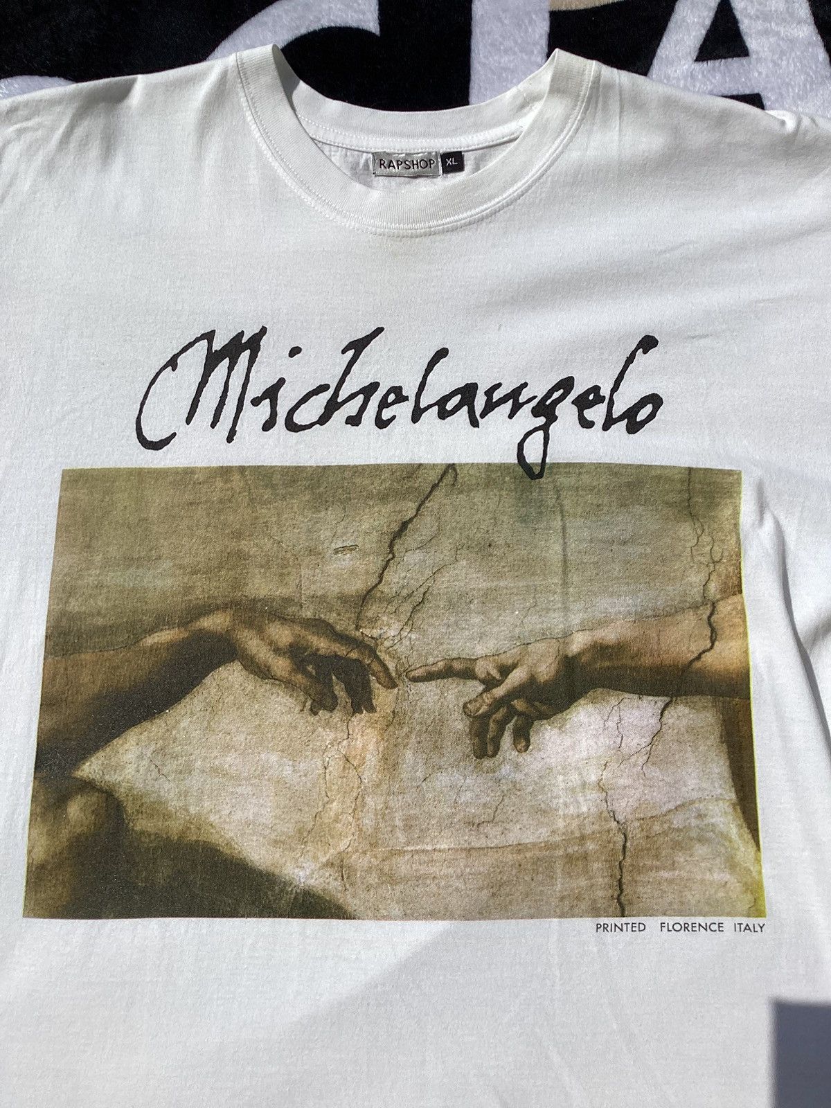 Vintage Vintage 90s/Y2K Michelangelo art peace made in Italy T-shirt Size US L / EU 52-54 / 3 - 2 Thumbnail