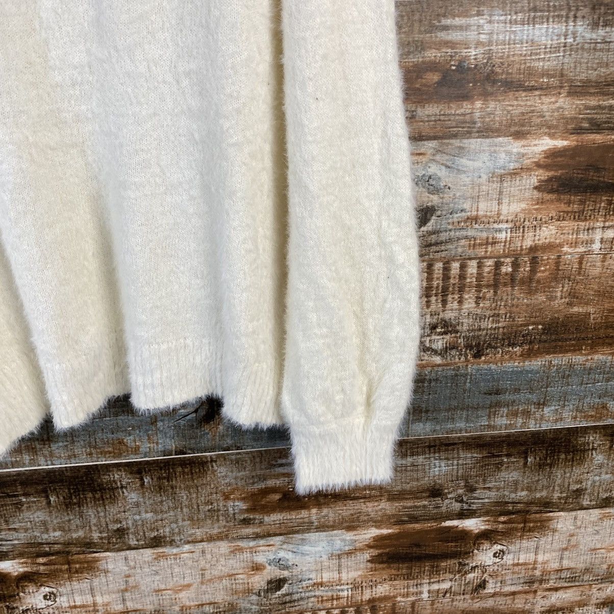 Homespun Knitwear DL Japan fur shaggy vintage White Knitwear #C1081 Size XL / US 12-14 / IT 48-50 - 15 Thumbnail