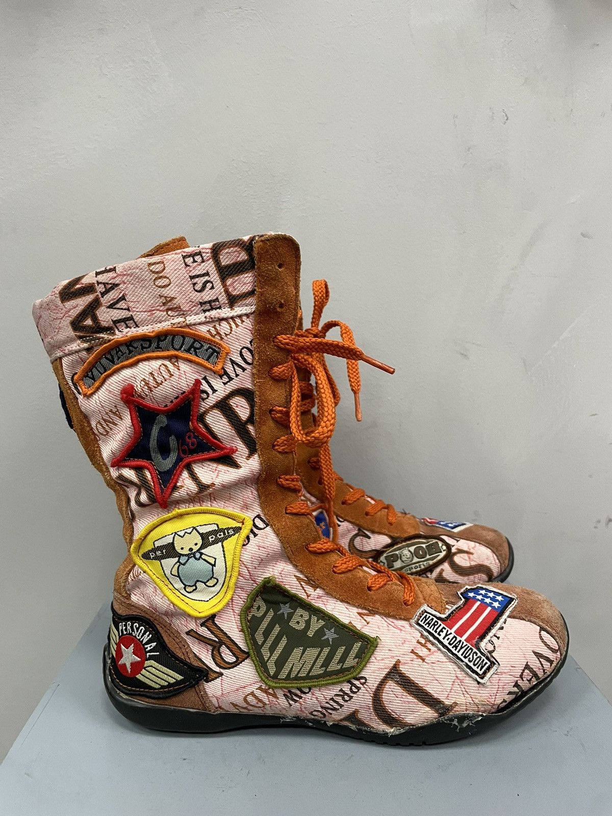 Hysteric Glamour × Vintage Racing moto patch work racing hystericglamour style boots Size US 7 / IT 37 - 4 Thumbnail