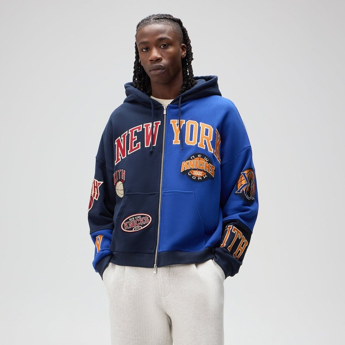 Kith Kith for NY Knicks Mash Up Cropped Braxton Vintage Hoodie Size US L / EU 52-54 / 3 - 1 Thumbnail