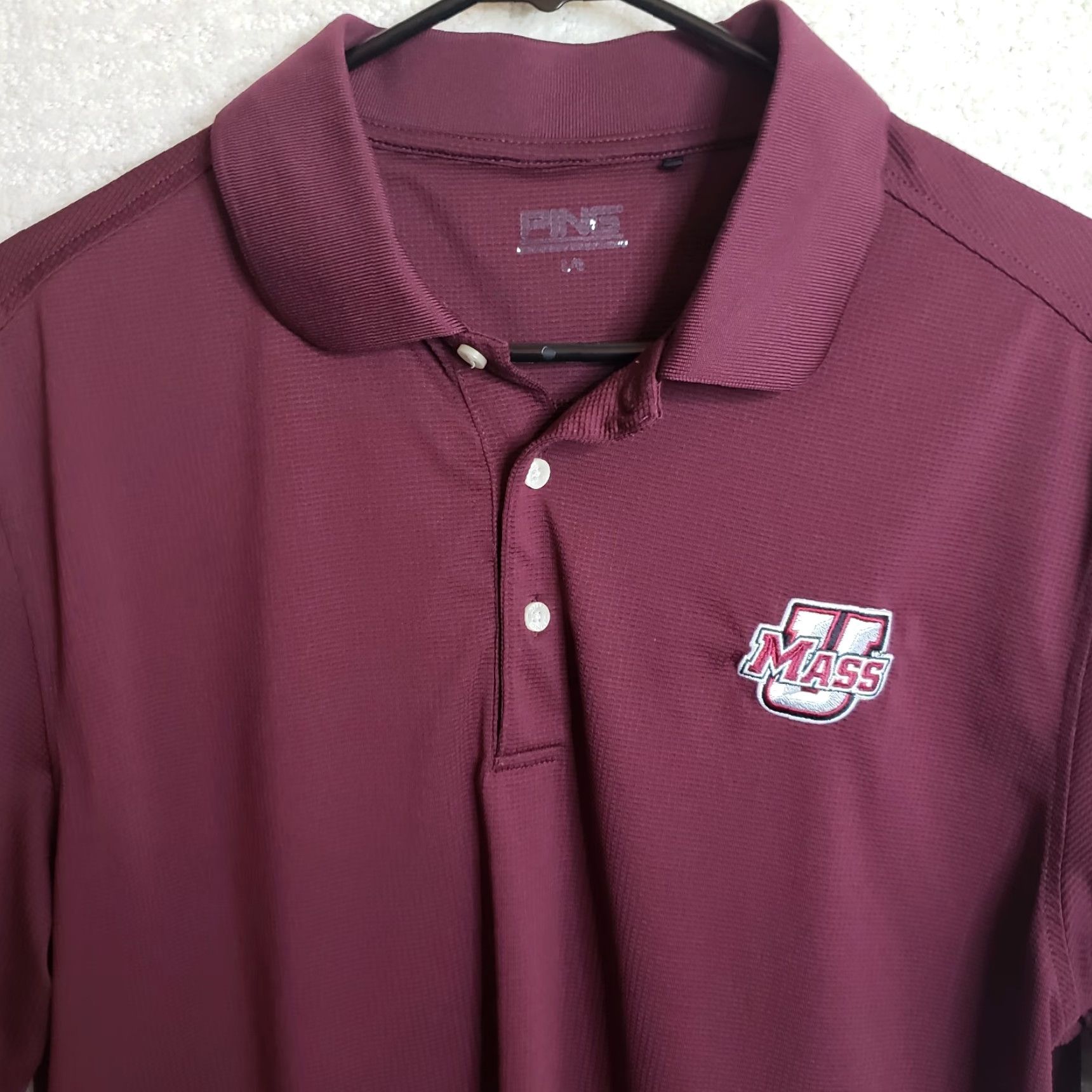 Vintage Ping Sensor Cool Polo Shirt L Men’s Garnet Maroon U MASS Logo On Chest Short Sleeve Golf Shirt Size US L / EU 52-54 / 3 - 3 Thumbnail