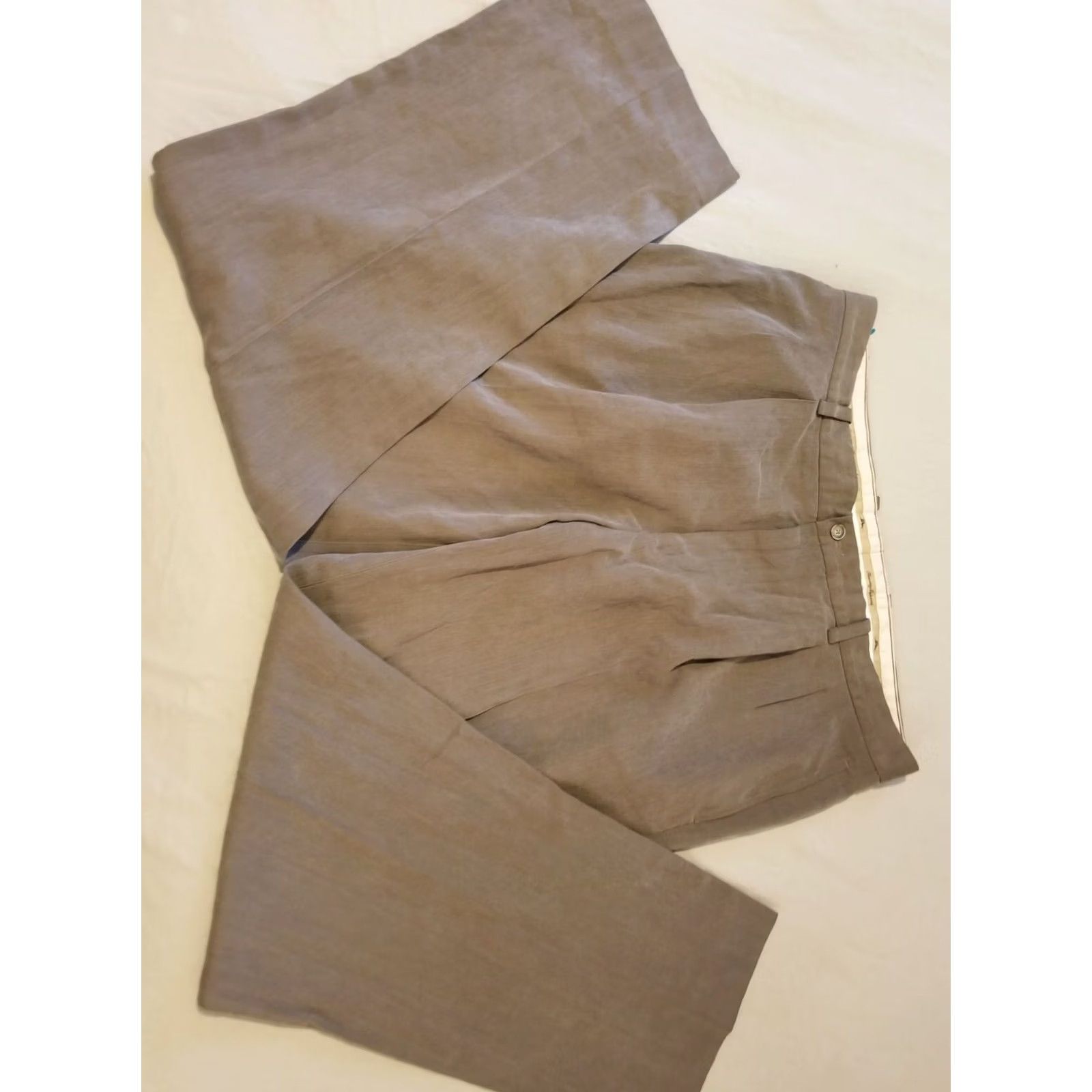 Tommy Bahama Mens Tommy Bahama Dress Pants 36x32 Khaki Slack Trouser Beige Size US 36 / EU 52 - 4 Thumbnail
