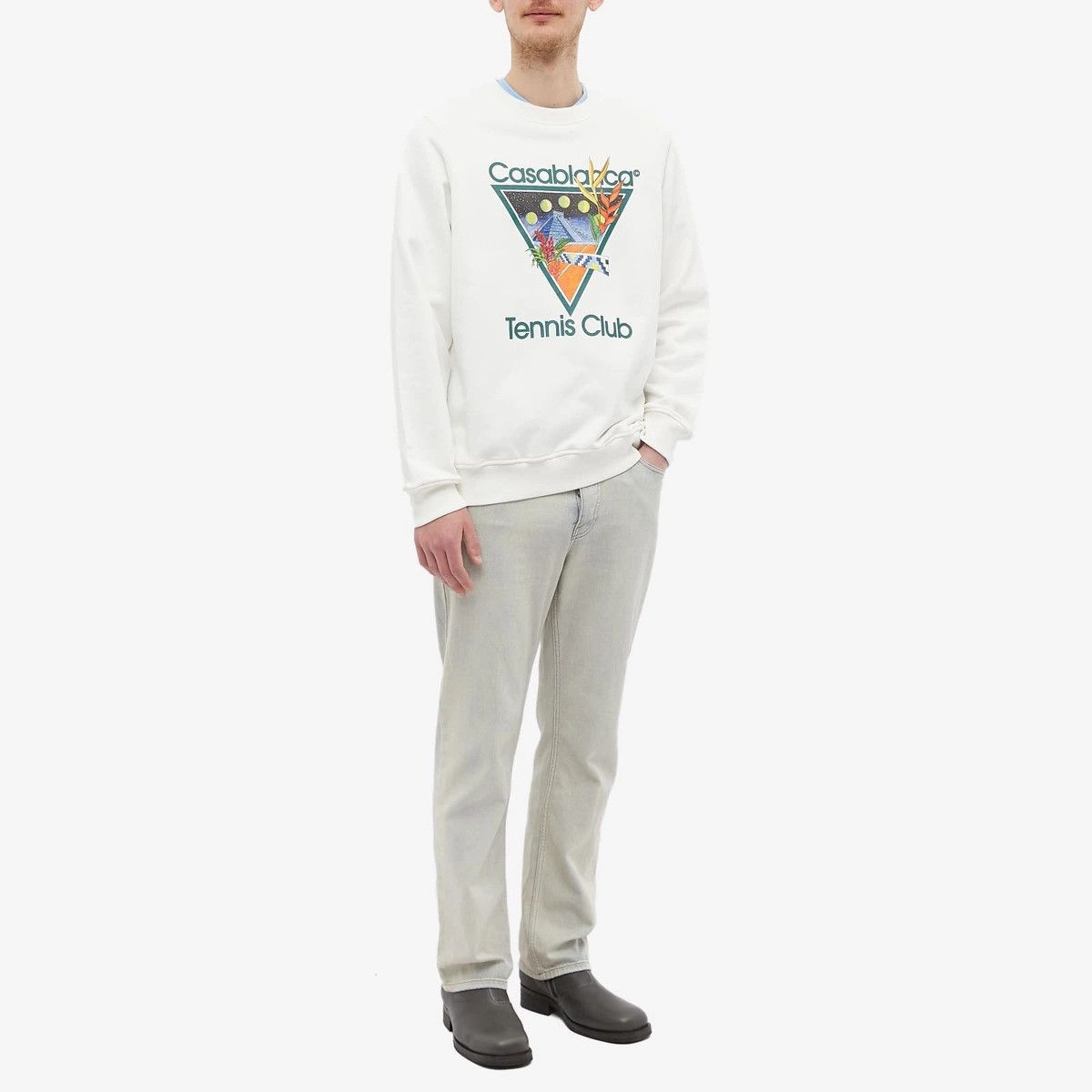 Casablanca o1mle0326 Printed Sweatshirt Tennis Club Icon in White Size US XS / EU 42 / 0 - 5 Thumbnail