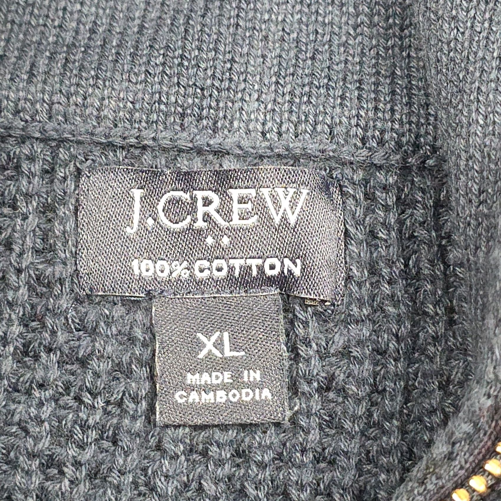 J.Crew J.CREW Mens XL Blue Long Sleeve Pullover Sweater Oarsman Half Zip Waffle Knit Size US XL / EU 56 / 4 - 4 Thumbnail