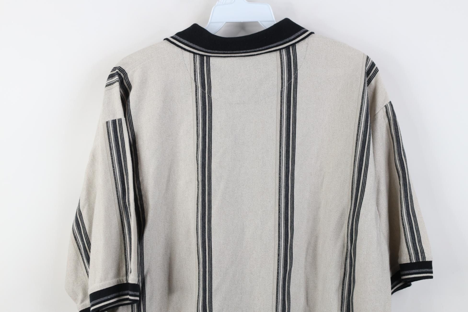 Vintage Vintage 90s Streetwear Striped Knit Collared Golf Polo Shirt Size US L / EU 52-54 / 3 - 10 Thumbnail