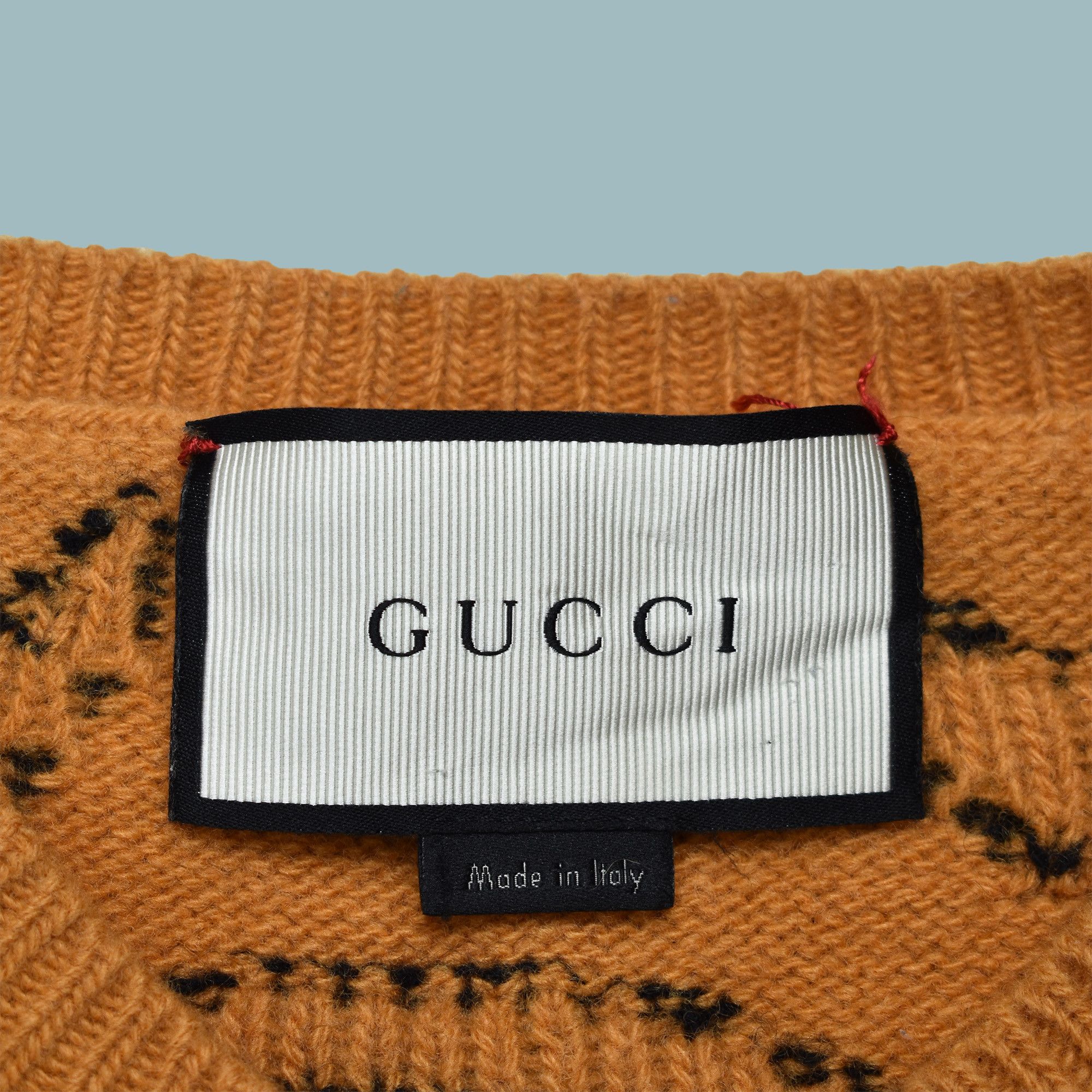 Gucci GUCCI TIGER INTARSIA WOOL SWEATER ORANGE LIKE NEW Size US M / EU 48-50 / 2 - 5 Thumbnail