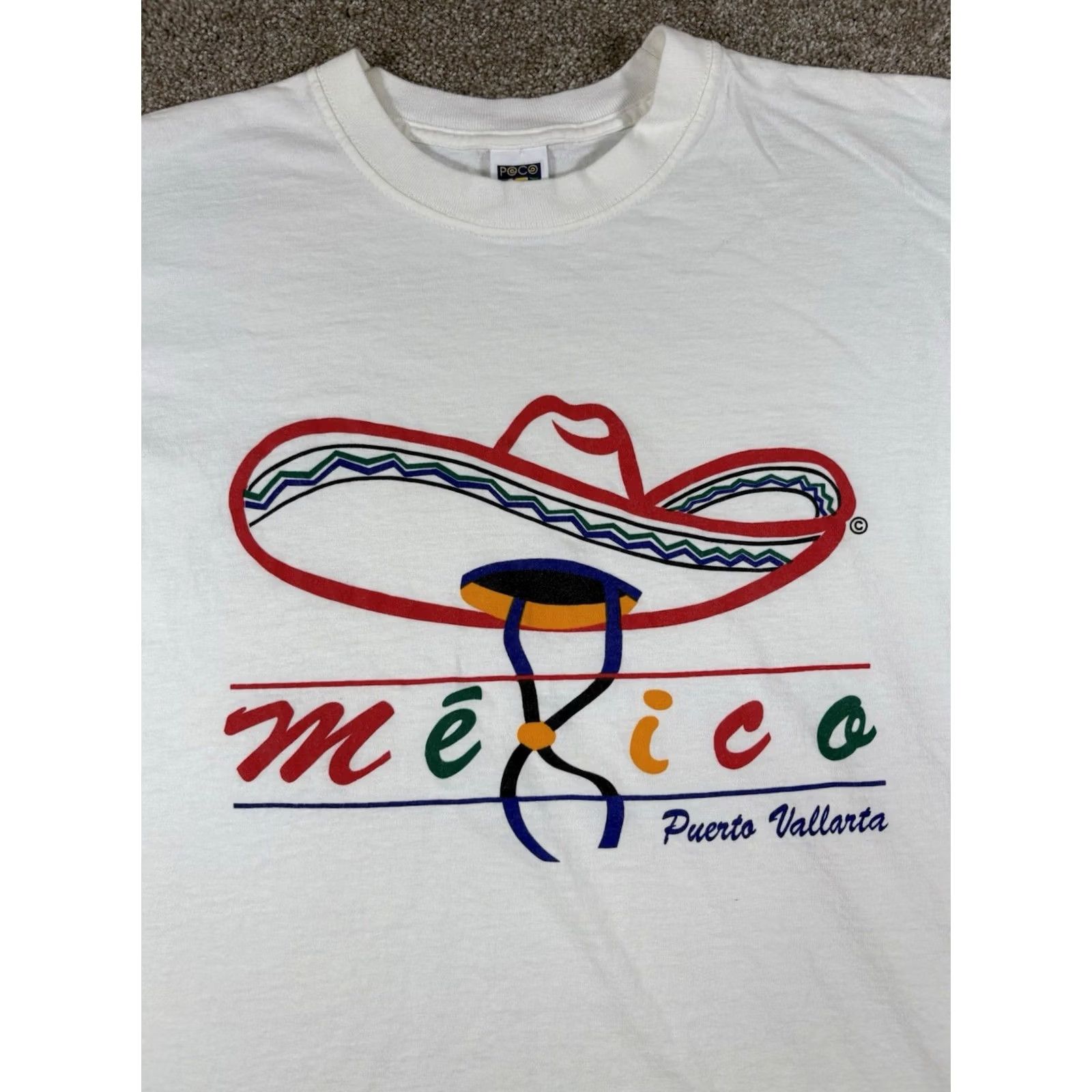 X-LARGE VINTAGE Poco Loco Shirt Puerto Vallarta Mexico Graphic Short Sleeve White L XXXL? Size US L / EU 52-54 / 3 - 2 Thumbnail