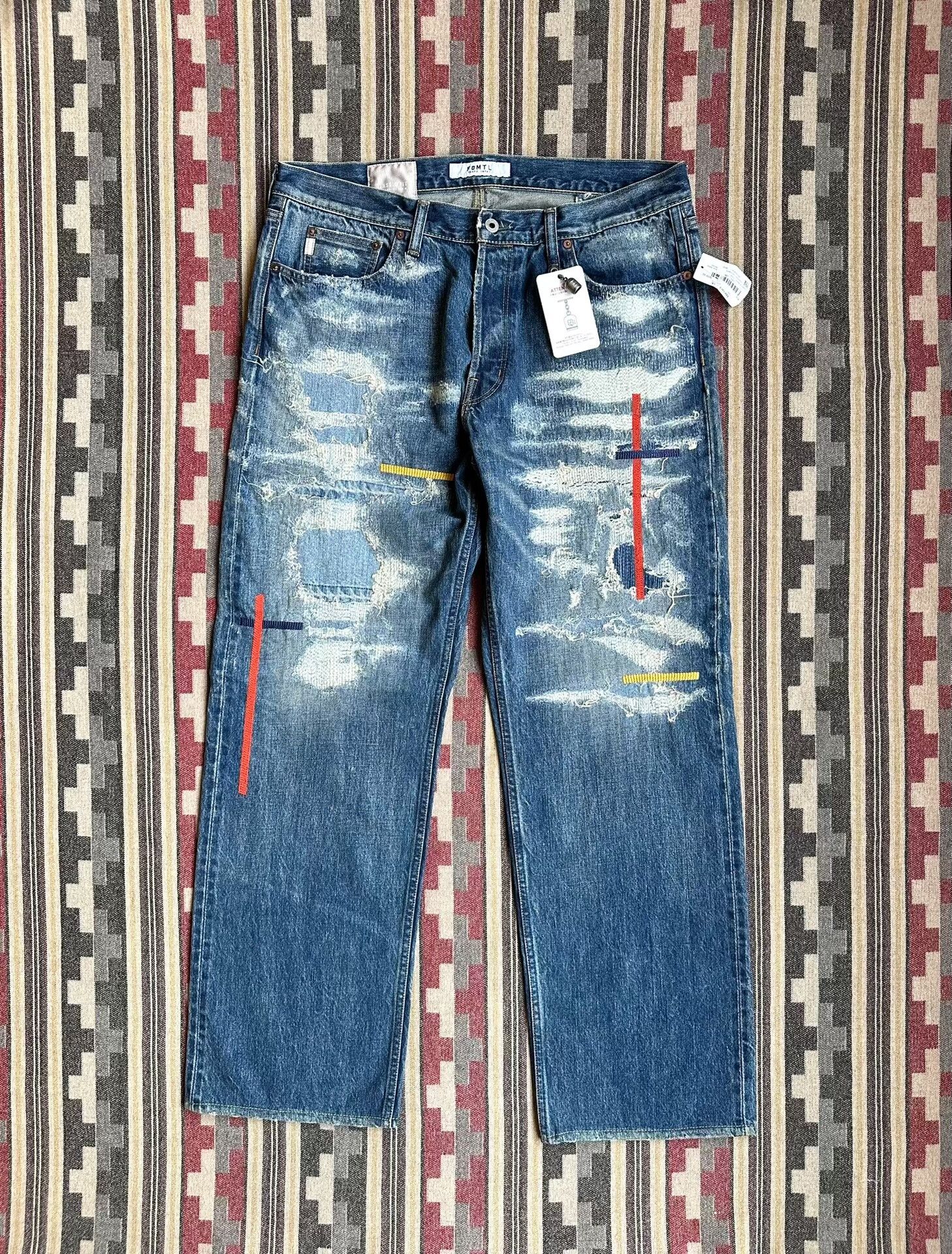 FDMTL fdmtl classic fit red line denim pants Size US 36 / EU 52 - 1 Thumbnail