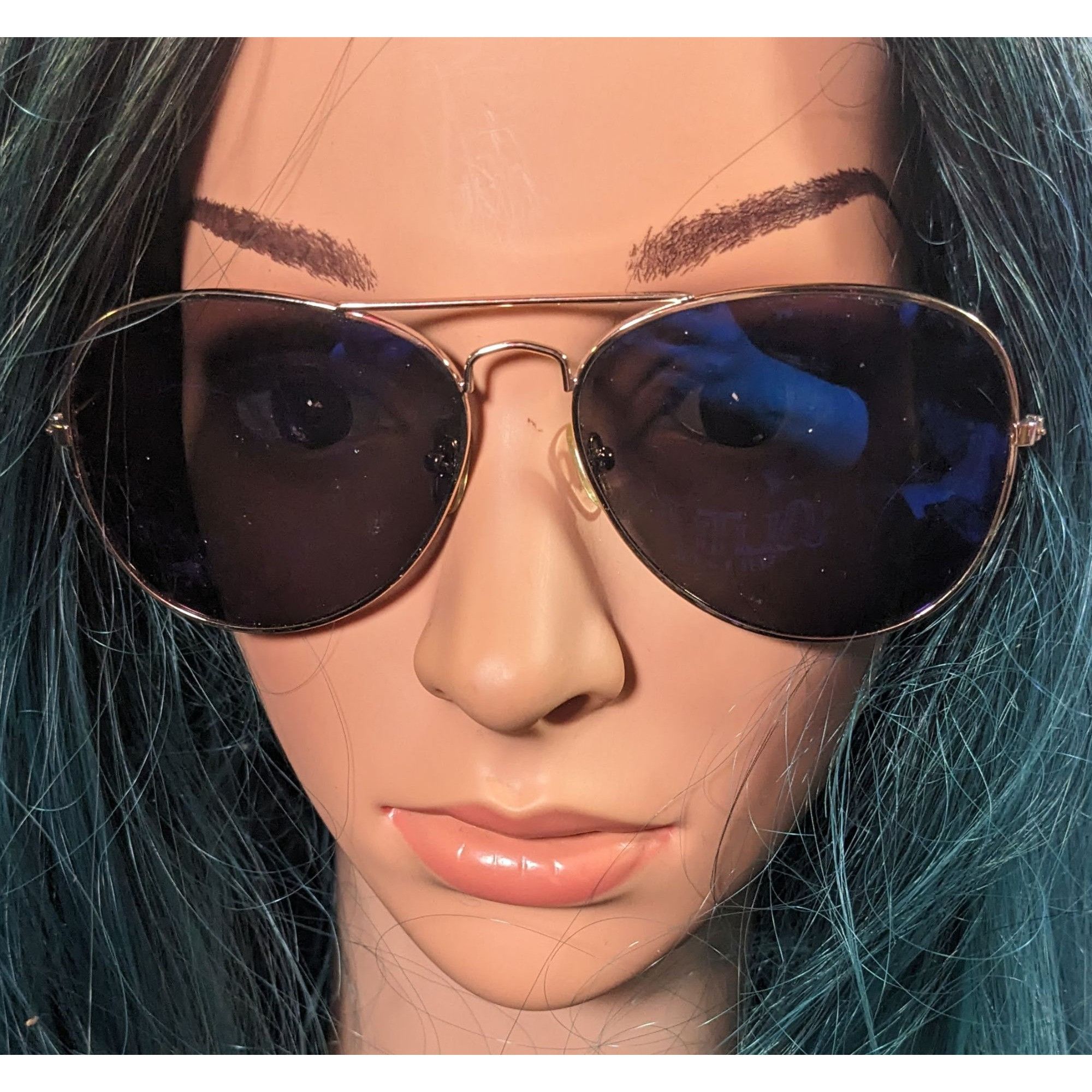 Other Blue Planet Hayes Gold Tone Aviator Sunglasses With Blue Mir Size ONE SIZE - 9 Thumbnail