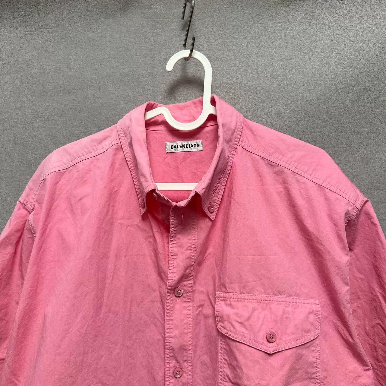 Balenciaga BALENCIAGA collar embroidered logo pink short-sleeve 3899new Size US S / EU 44-46 / 1 - 3 Thumbnail